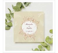 Social Crazy KIT 20 Partecipazioni Biglietto per matrimonio o eventi - FIORI ARANCIO - partecipazione wedding nozze (10X15 CM)