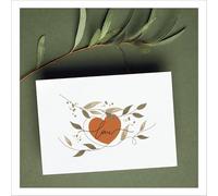 Social Crazy KIT 20 Partecipazioni Biglietto per matrimonio o eventi - LOVE CUORE ARANCIONE - partecipazione wedding nozze (10x15 cm)