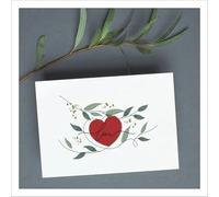 Social Crazy KIT 20 Partecipazioni Biglietto per matrimonio o eventi - LOVE CUORE ROSSO - partecipazione wedding nozze (15x15 cm)