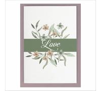 Social Crazy KIT 20 Partecipazioni Biglietto per matrimonio o eventi - LOVE E FIORI VERDE - partecipazione wedding nozze (10x10 cm)