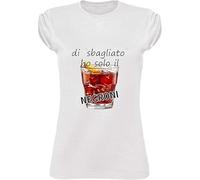 Social Crazy Maglia T-Shirt Donna - Sbagliato Ho Solo Il Negroni - Maglietta Super vestibilità Top qualità (IT, Testo, S, Regular, Regular, Giallo)