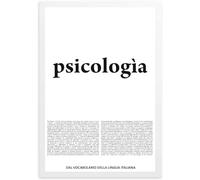 Social Crazy - Poster con cornice - Psicologia - Dal vocabolario della lingua italiana (31x42 cm, nera)