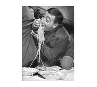 Social Crazy POSTER su carta fotografica premium 270 gr - Totò - Mangia Spaghetti - Art Print Locandina HD 100% QUALITà ITALIA Idea Regalo Casa quadro home (A3)