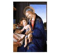 Social Crazy Stampa in Tela Canvas 100% QUALITà ITALIA - Botticelli - Madonna del libro - effetto Dipinto Idea Regalo Casa quadro cucina stanza da letto soggiorno (80x118 cm)