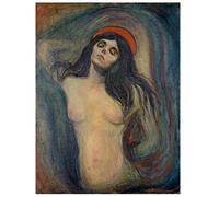 Social Crazy Stampa in Tela Canvas 100% QUALITà ITALIA - Edvard Munch MADONNA - effetto Dipinto Idea Regalo Casa quadro cucina stanza da letto soggiorno (33x44 cm)