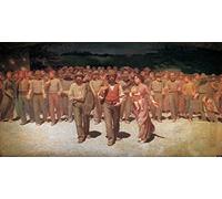 Social Crazy Stampa in Tela Canvas 100% QUALITà ITALIA - Giuseppe Pellizza da Volpedo Quarto Stato -effetto Dipinto Idea Regalo Casa quadro cucina stanza da letto soggiorno (74X40 CM)