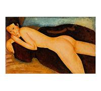Social Crazy Stampa in Tela Canvas 100% QUALITà ITALIA - Modigliani - Reclining nude from the back - effetto Dipinto Idea Regalo Casa quadro cucina stanza da letto soggiorno (40x63 cm)
