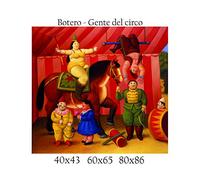 Social Crazy Stampa in Telo Canvas 100% qualità Italia - Botero -Gente del Circo Effetto Dipinto Idea Regalo Casa Quadro Cucina Stanza da Letto Soggiorno (40x43)
