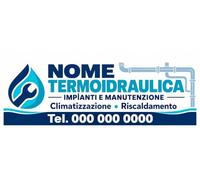 Social Crazy Striscione Idraulico Termoidraulica Personalizzato, Modello 2, Carta, 100x100 cm