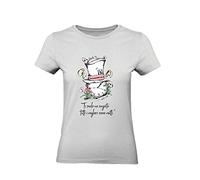 Social Crazy T-Shirt Donna Cotone Basic Super vestibilità Top qualità - Tutti I Migliori Sono MATTI - Divertente Humor Made in Italy (M, Grigio)