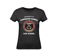 Social Crazy T-Shirt Donna Cotone Basic Super Vestibilita Top qualita - University of American Samoa - Divertente Humor Made in Italy (Nero, S)