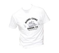 Social Crazy T-Shirt Uomo Cotone Basic Super vestibilità Top qualità - Bubba Gump Shrimp - Divertente Humor Made in Italy (Bianco, M)
