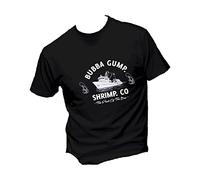 Social Crazy T-Shirt Uomo Cotone Basic Super vestibilità Top qualità - Bubba Gump Shrimp - Divertente Humor Made in Italy (Nero, L)