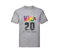 Social Crazy T-Shirt Uomo Cotone Basic Super vestibilità Top qualità - Commodore Vic 20 ANTICHIZZATO Home Computer Vintage Anni 80 - Divertente Humor Made in Italy (Grigio, M)