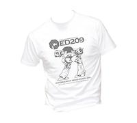 Social Crazy T-Shirt Uomo Cotone Basic Super vestibilità Top qualità - ED209 Urban Pacification Machine - Divertente Humor Made in Italy (Bianco, S)