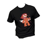 Social Crazy T-Shirt Uomo Cotone Basic Super vestibilità Top qualità - Eros di POLLON COMBINA GUAI Olimpo Cartoni Anni 80 - Divertente Humor Made in Italy (Nera, XXL)