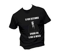 Social Crazy T-Shirt Uomo Cotone Basic Super vestibilità Top qualità - Germano Mosconi io Non bestemmio - Divertente Humor Made in Italy (Nera, XL)