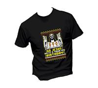 Social Crazy T-Shirt Uomo Cotone Basic Super vestibilità Top qualità - Maglia Brutta di Natale per Lui - Go Jesus It's Your Birthday - Divertente Humor Made in Italy (XXL, Nera)