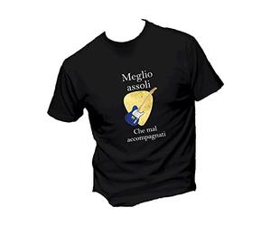 Social Crazy T-Shirt Uomo Cotone Basic Super vestibilità Top qualità - Meglio assoli Che Mal accompagnati - Divertente Humor Made in Italy (XL, Nera)