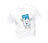 Social Crazy T-Shirt Uomo Cotone Basic Super vestibilità Top qualità - Milky Milk - Divertente Humor Made in Italy (Bianca, S)
