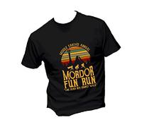 Social Crazy T-Shirt Uomo Cotone Basic Super vestibilità Top qualità - Mordor Fun Run - Divertente Humor Made in Italy (Nera, XL)