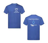 Social Crazy T-Shirt Uomo o Donna Cotone Basic Super vestibilità Top qualità - Fisioterapista - Personalizzata con Nome (S,Blu)