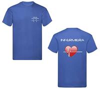 Social Crazy T-Shirt Uomo O Donna Cotone Basic Super vestibilità Top qualità - Infermieri Cuore Rosso - Personalizzata con Nome (XXL,Blu)