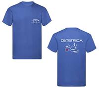 Social Crazy T-Shirt Uomo o Donna Cotone Basic Super vestibilità Top qualità - Ostetrica e Ostetrico - Personalizzata con Nome (M,Blu)
