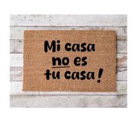 Social crazy Tappeto zerbino personalizzato - Mi casa NO es tu casa - cocco naturale ideale per ingressi (Cocco Naturale, 90x60 cm)