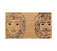 Social Crazy Tappeto zerbino personalizzato - teste di moro - cocco naturale ideale per ingressi (Cocco naturale, 60x40 cm)