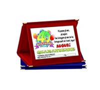 Social Crazy TARGA CON ASTUCCIO Personalizzabile - compleanno 40 ANNI - un classico della premiazione e riconoscenza (28X21 CM, BLU)