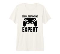 Social Distancing Expert Gaming Gamer Videogiochi Maglietta Premium