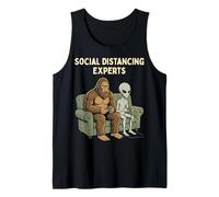 Social Distancing Experts Funny Mythical Duo Bigfoot Alien Canotta