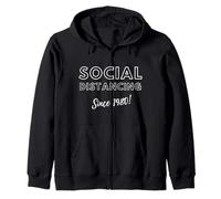Social Distancing Since 1980 Birthday Gift 80's Dad Felpa con Cappuccio