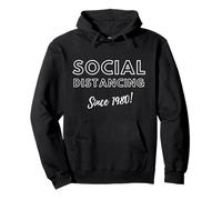 Social Distancing Since 1980 Birthday Gift 80's Dad Felpa con Cappuccio