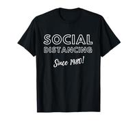 Social Distancing Since 1980 Birthday Gift 80's Dad Maglietta