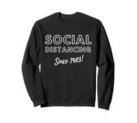 Social Distancing Since 1983 Introvert Birthday Gift 80s Dad Felpa
