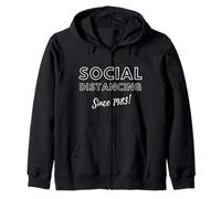 Social Distancing Since 1983 Introvert Birthday Gift 80s Dad Felpa con Cappuccio