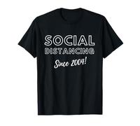 Social Distancing Since 2004 Funny 2000's Meme Birthday 2004 Maglietta