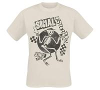Social Distortion Checkered Skelly Uomo T-Shirt Sabbia Chiaro L 100% Cotone Regular