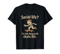 Social Life Too Busy With Skate Life - Stampa vintage Maglietta