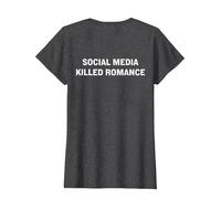 Social Media Killed Romance Maglietta, Donna, Grigio Scuro, 3XL