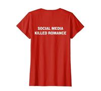 Social Media Killed Romance Maglietta, Donna, Rosso, L