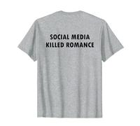 Social Media Killed Romance Maglietta, Uomo, Grigio Melange, 4XL