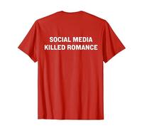 Social Media Killed Romance Maglietta, Uomo, Rosso, S