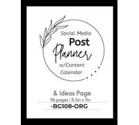 Social Media Post Planner w/ Content Calendar & Ideas Page