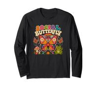 Sociale Farfalla Hippie Fiore Potenza Pace Vibes Ragazze Felice Maglia a Manica