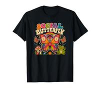 Sociale Farfalla Hippie Fiore Potenza Pace Vibes Ragazze Felice Maglietta