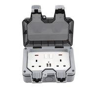 Società esterna impermeabile 2 banda fuori dalla spina UK spro -resistenti Ip66 13amp a parete doppia esterna Outsoutdoor elettrico