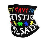 Society Say I'm Autistic God Says I'm Perfect3 Protezione del Viso Stampato Ghetta da Collo Elastico Bandana per Campeggio Bambini Ciclismo 26X30CM